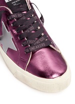 Detail View -Click To Enlarge 'May' star patch metallic leather sneakers