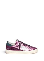 Main View -Click To Enlarge 'May' star patch metallic leather sneakers