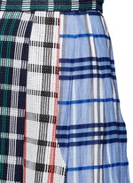 Detail View -Click To Enlarge Patchwork plaid pleated cotton skirt
