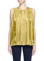 Main View -Click To Enlarge Neck tie pleated charmeuse sleeveless top
