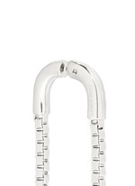 Detail View -Click To Enlarge 'Double Allure' padlock hoop box chain drop earrings