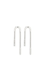Main View -Click To Enlarge 'Double Allure' padlock hoop box chain drop earrings
