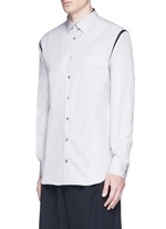 Front View -Click To Enlarge Shoulder stripe cotton shirt