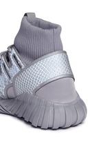 Detail View -Click To Enlarge 'Tubular Doom Reflections' neoprene lizard effect sock sneaker