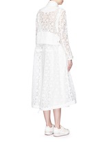 Back View -Click To Enlarge Star lace drawstring biker long coat