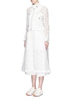 Front View -Click To Enlarge Star lace drawstring biker long coat