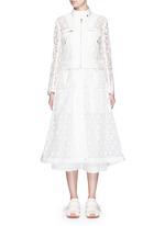 Main View -Click To Enlarge Star lace drawstring biker long coat