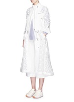 Figure View -Click To Enlarge Star lace drawstring biker long coat