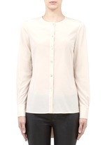 St. John&nbsp;Stretch-silk detachable scarf blouse