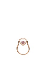 Figure View -Click To Enlarge 18k yellow gold sapphire heart charm - Sweetheart