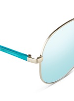 Detail View -Click To Enlarge Acetate temple aviator mirror sunglasses