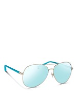 Figure View -Click To Enlarge Acetate temple aviator mirror sunglasses