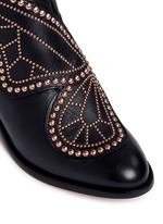 Detail View -Click To Enlarge 'Karina' butterfly stud embellished leather boots