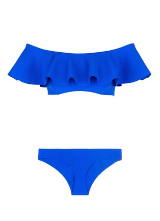 Main View - Click To Enlarge Main View - Click To Enlarge - Lisa Marie Fernandez - 'Mira Flounce' ruffle off-shoulder bikini set