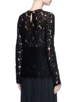 Back View -Click To Enlarge Floral lace wool blend top