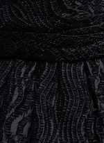 Detail View -Click To Enlarge Tulle panel silk blend jacquard top