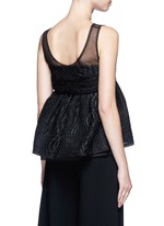 Back View -Click To Enlarge Tulle panel silk blend jacquard top