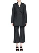 Detail View -Click To Enlarge 'Tenacity' detachable cone sleeve asymmetric blazer
