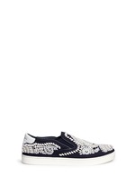 Main View -Click To Enlarge Bead embroidery denim skate slip-ons