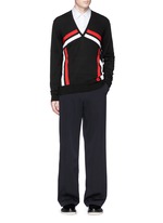 Figure View -Click To Enlarge Stripe intarsia cotton sweater