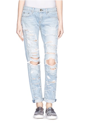 Main View - Click To Enlarge Main View - Click To Enlarge - rag & bone/JEAN - 'The Dre' extreme distressed skinny boyfriend jeans