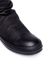 Detail View -Click To Enlarge Lambskin leather high sock sneakers