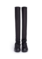Front View -Click To Enlarge Lambskin leather high sock sneakers