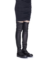 Figure View -Click To Enlarge Lambskin leather high sock sneakers
