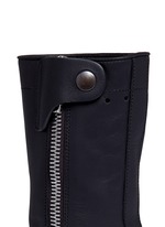 Detail View -Click To Enlarge Zip leather sneaker boots