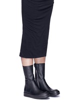 Figure View -Click To Enlarge Zip leather sneaker boots