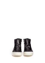 Front View -Click To Enlarge 'Island Dunk' leather laceless mid top sneakers