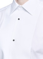 Detail View -Click To Enlarge 'Gold' piqué bib tuxedo shirt