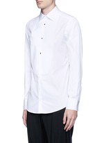 Front View -Click To Enlarge 'Gold' piqué bib tuxedo shirt