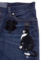 Click To Enlarge 'Gold 10' slim fit cat embellished jeans