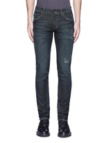 Detail View -Click To Enlarge 'Stretch 14' slim fit dark wash distressed jeans