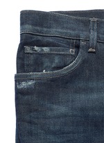 Click To Enlarge 'Stretch 14' slim fit dark wash distressed jeans