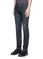 Front View -Click To Enlarge 'Stretch 14' slim fit dark wash distressed jeans