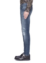 Detail View -Click To Enlarge 'Stretch 14' slim fit medium wash embroidered jeans