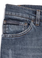 Click To Enlarge 'Stretch 14' slim fit medium wash embroidered jeans