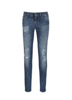 Main View -Click To Enlarge 'Stretch 14' slim fit medium wash embroidered jeans