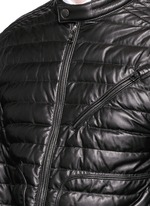 Detail View -Click To Enlarge 'Casteu' quilted down leather jacket