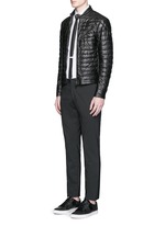 Figure View -Click To Enlarge 'Casteu' quilted down leather jacket