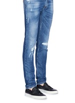 Figure View -Click To Enlarge '23' embossed leather skate slip-ons