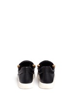 Back View -Click To Enlarge Suede trim logo leather sneakers