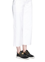 Figure View -Click To Enlarge Suede trim logo leather sneakers