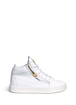 Main View -Click To Enlarge 'May London' zipped patent leather high top sneakers