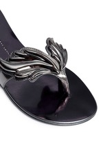 Detail View -Click To Enlarge 'Rock' mirror leather slide sandals