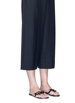 Figure View -Click To Enlarge 'Rock' mirror leather slide sandals