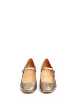 Front View -Click To Enlarge 'Louanne' holographic embossed leather Mary Jane pumps