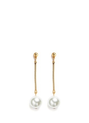 Main View - Click To Enlarge Main View - Click To Enlarge - Kenneth Jay Lane - Long post pearl drop earrings